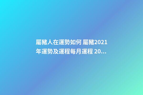 屬豬人在運勢如何 屬豬2021年運勢及運程每月運程 2021年屬豬人的全年運勢